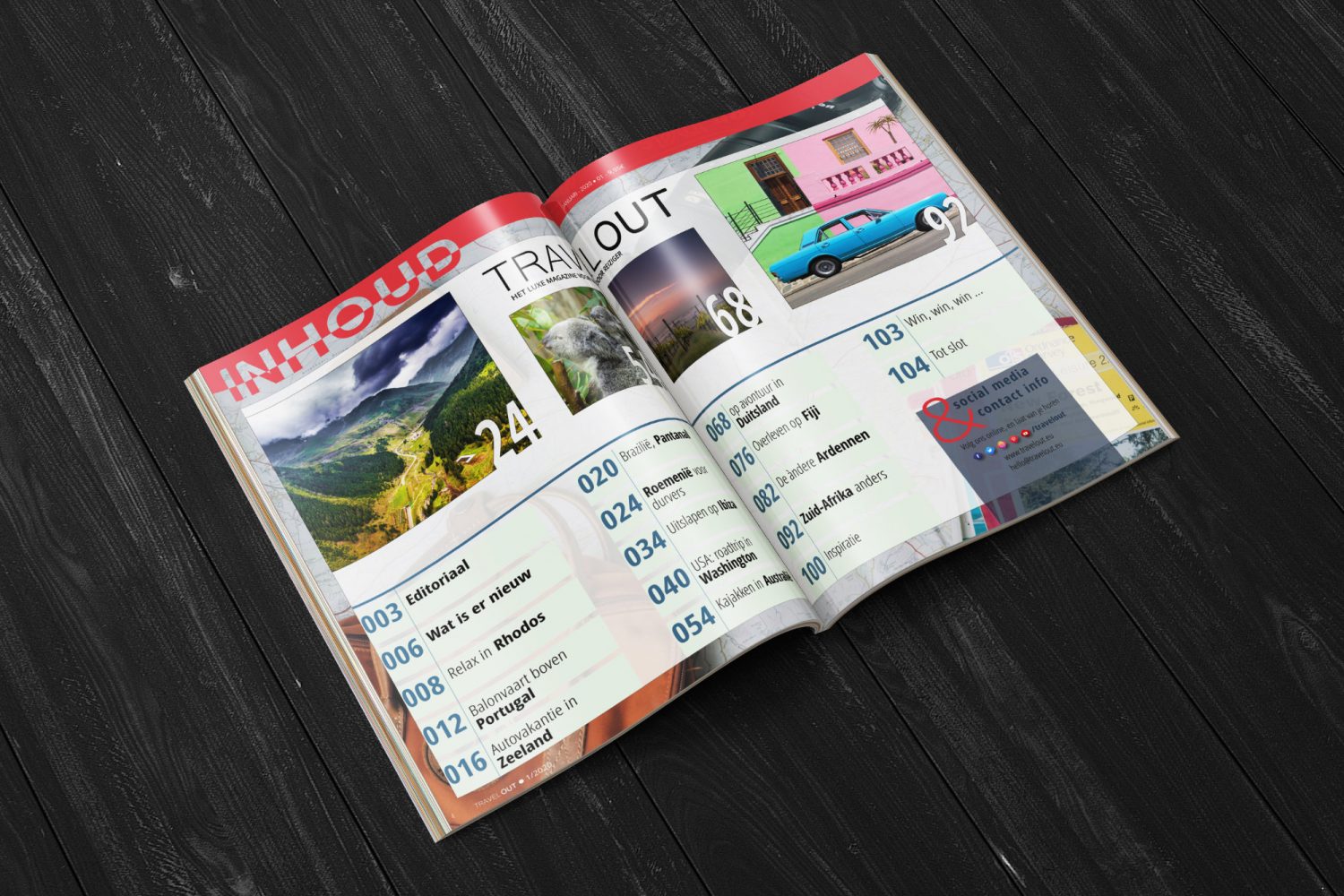 vormgeving layout reismagazine tijdschrift